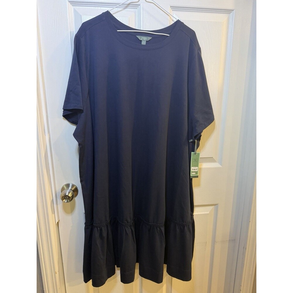 Time and Tru Blue Short Sleeve Tiered Midi Dress Size 3XL